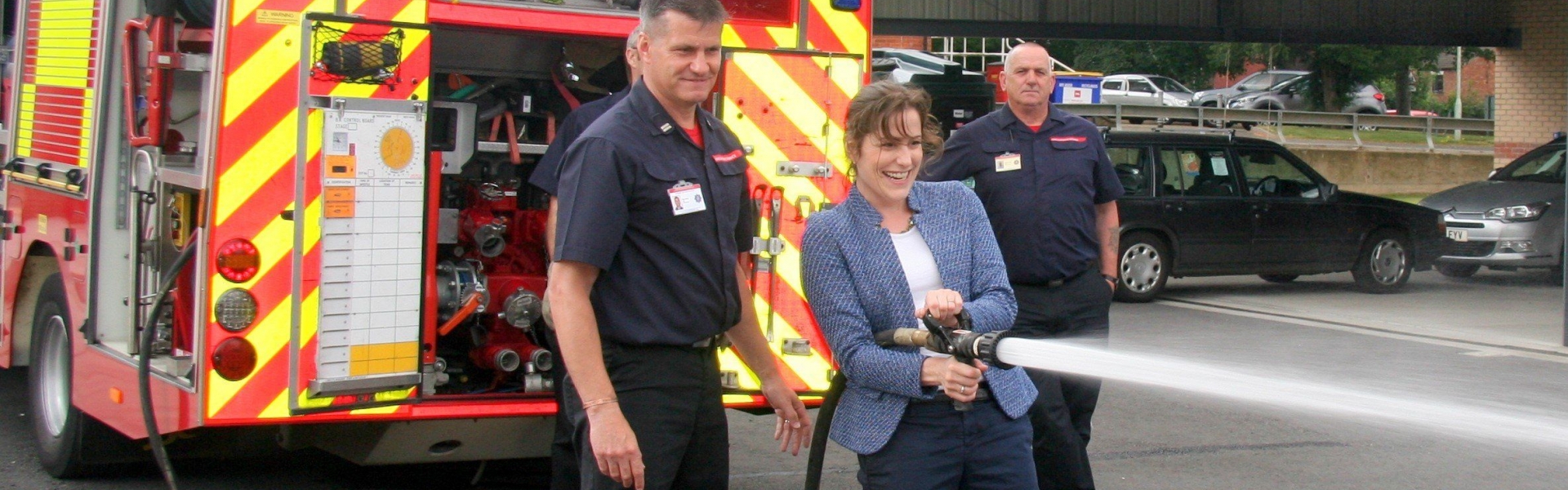 Victoria Atkins MP Louth Fire Station
