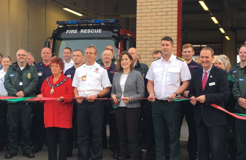 Victoria Atkins opening the new joint fire and ambulance station