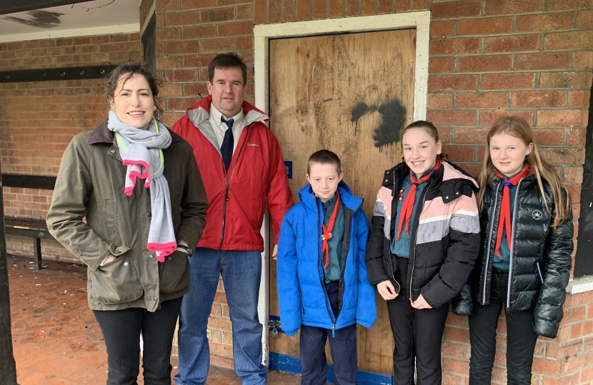 Victoria Atkins MP visits Charles Street development with Louth Scouts
