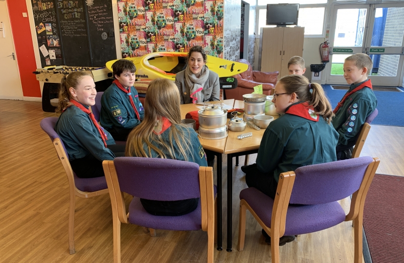Victoria Atkins MP chats to Louth Scouts