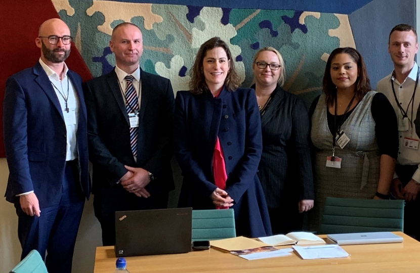 Victoria Atkins chairs a broadband summit in parliament