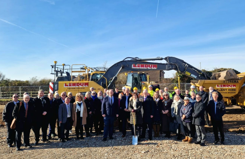 Victoria Atkins MP at the Campus for Future Living SOD cutting group picture