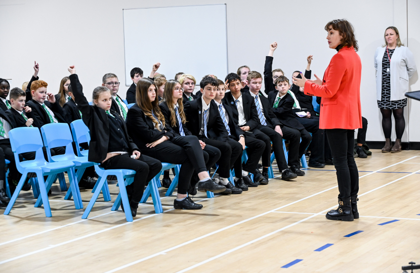 Victoria Atkins MP in a Q&A with students from Somercotes Academy