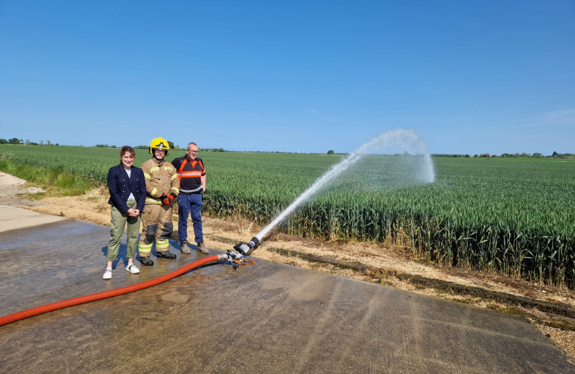 Fire service demonstration at Louth Farm