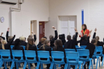 Victoria Atkins MP answering Somercotes Academy student's questions 