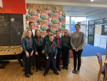 Victoria Atkins MP meets Louth Scouts and their leader, Adrian Beech