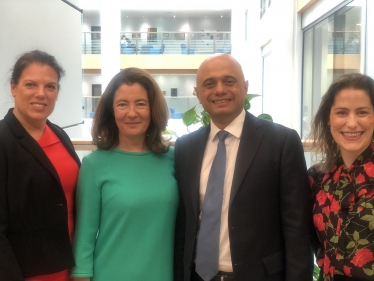 Victoria Atkins MP with Rt Hon Sajid Javid and fellow Home Office supporters