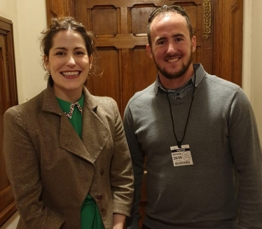 Victoria Atkins meets Joe Stanhope, manager of the Woodhall Spa lido
