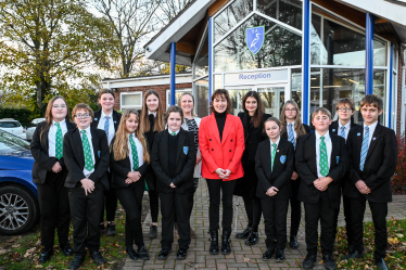 Victoria Atkins MP meeting students from Somercotes Academy