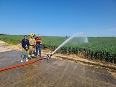 Fire service demonstration at Louth Farm